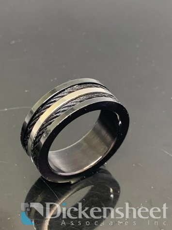 Image for Black & Silver Tone Wedding Band