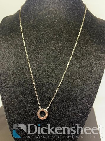 Image for Pandora Silver Tone Necklace With Round Pendant With Box