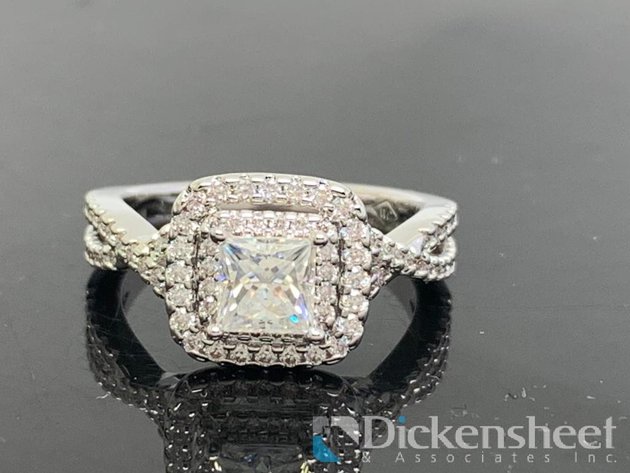 Image for Silver Tone Engagement Ring With Clear Stones