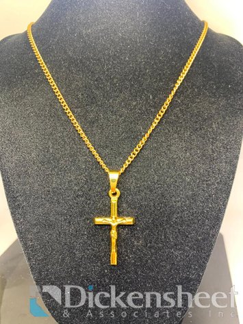 Image for Gold Tone Cross Necklace