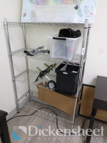 Image for METRO STYLE CHROME ADJUSTABLE WIRE RACK INCLUDING CONTENTS