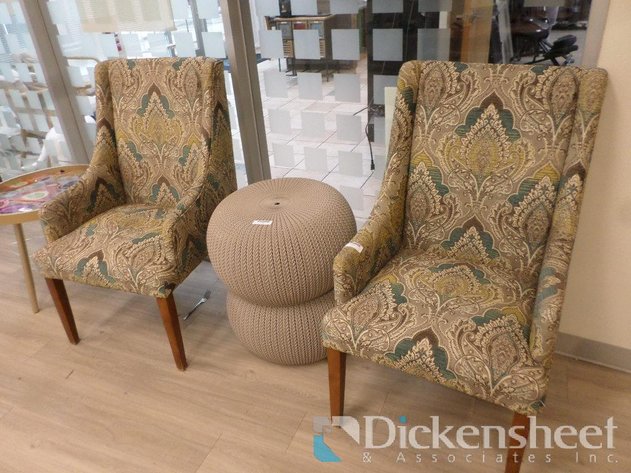 Image for (2) MATCHING HIGHBACK WING BACK CHAIRS