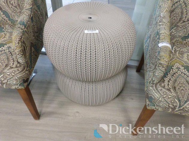 Image for (2) POUF OTTOMAN / SIDE TABLES LOT