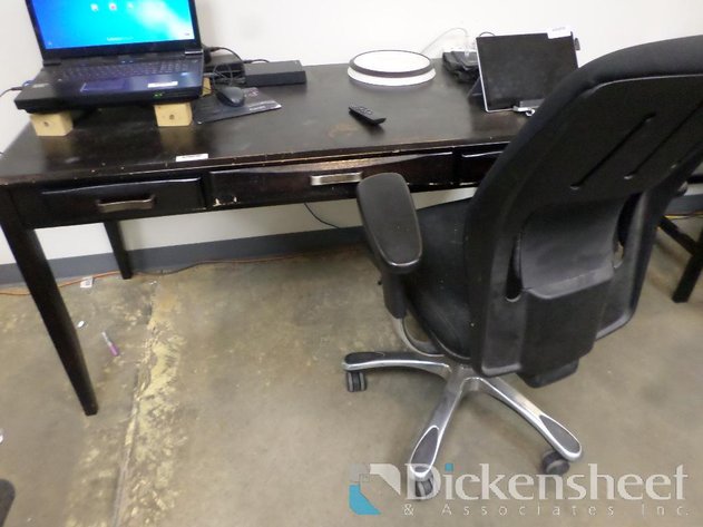 Image for DESK & BLACK HIGHBACK FIVE STAR BASE OFFICE CHAIR