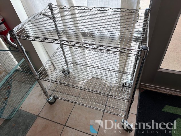 Image for METRO STYLE CHROME ROLLING WIRE CART
