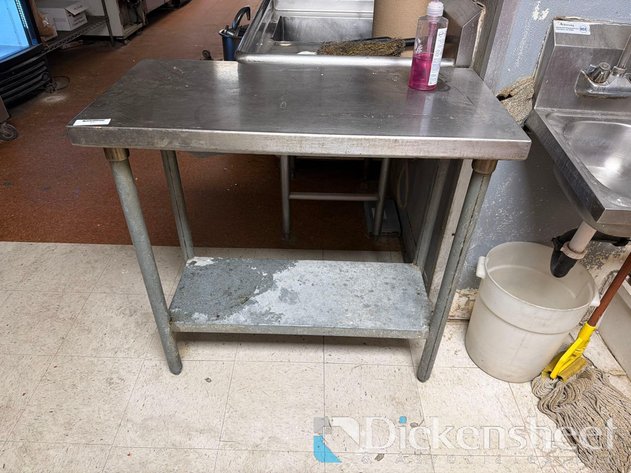 Image for STAINLESS STEEL TABLE with lower shelf-approximate