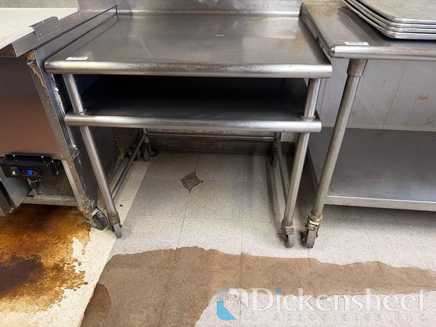 Image for STAINLESS STEEL TABLE ON CASTERS with lower shelf-approximate