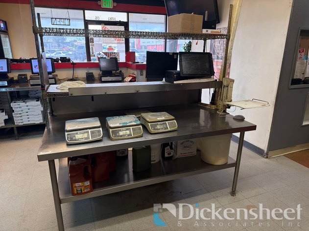 Image for STAINLESS STEEL TABLE WITH UPPER STORAGE