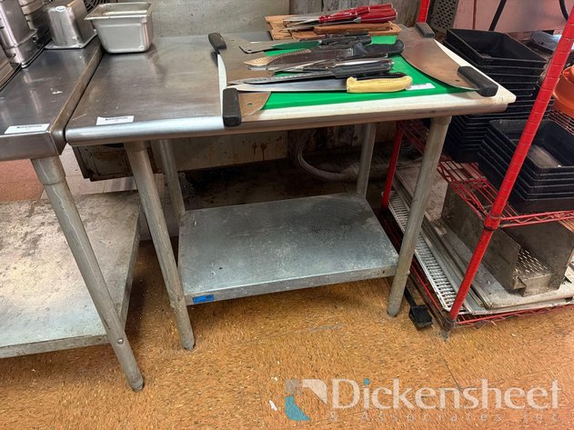 Image for STAINLESS STEEL TABLE with lower shelf-approximate