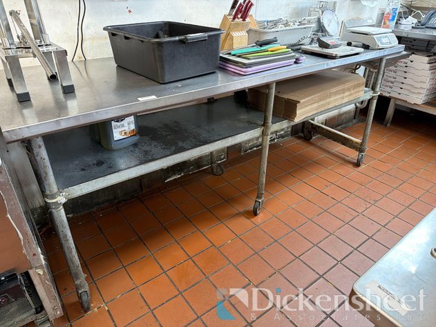 Image for STAINLESS STEEL TABLE WITH LOWER SHELF ON CASTERS