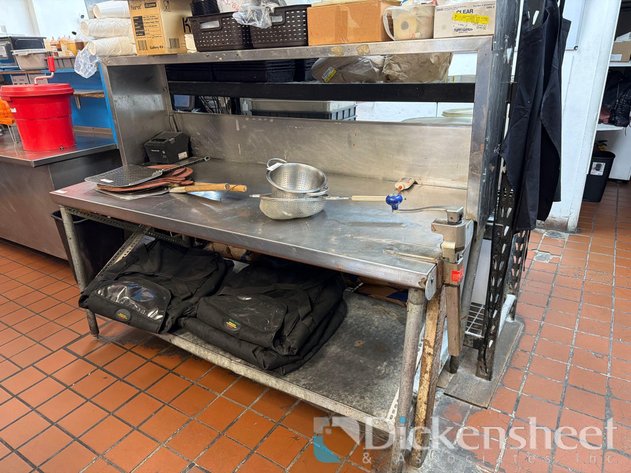 Image for STAINLESS STEEL TABLE WITH OVERHEAD STORAGE