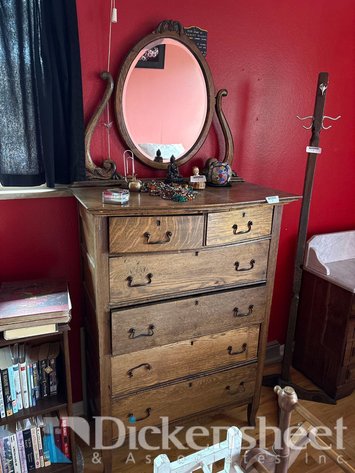Image for VICTORIAN INFLUENCED DRESSER WITH SIX DRAWERS AND MIRROR