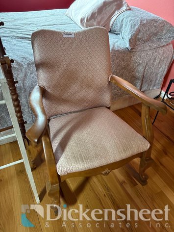 Image for WOOD ROCKING CHAIR WITH PINK CUSHION