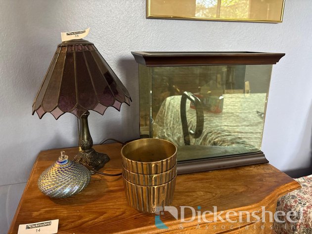Image for CANDLE VOTIVES AND STAIN GLASS LAMP, QTY (4)
