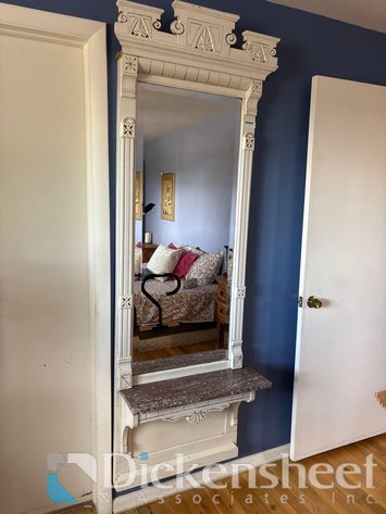 Image for LARGE WOOD MIRROR WITH SHELF