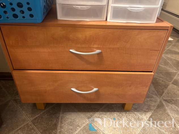 Image for TWO-DRAWER CABINET AND TABLE WITH FOLDING LEAVES