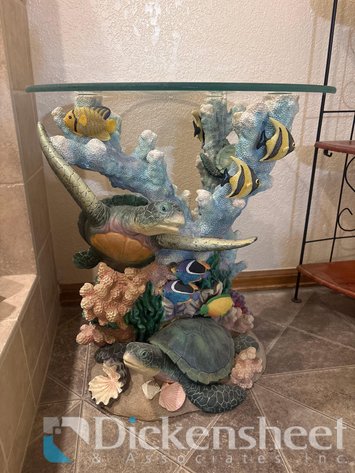 Image for HAND PAINTED RESIN MARINE LIFE SIDE TABLE