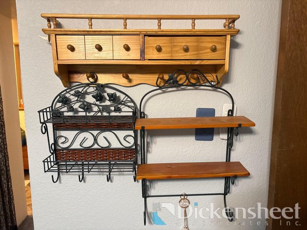 Image for METAL AND WOOD HANGING SHELVES, QTY (3)