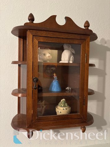 Image for WOOD CURIO CABINET WITH CONTENTS