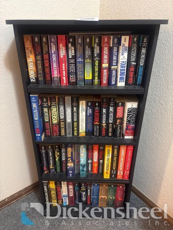 Image for BLACK BOOKSHELF WITH BOOKS