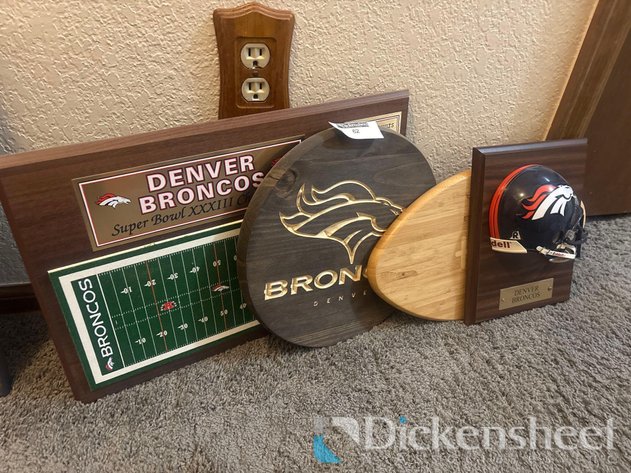 Image for DENVER BRONCOS LASER ENGRAVED SIGNS AND DECOR, QTY (4)