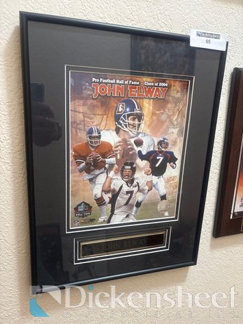 Image for JOHN ELWAY FRAMED MEMORABILIA, QTY (5)