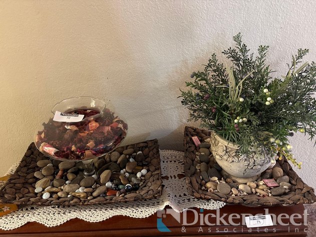Image for VASES IN STONE TRAYS, QTY (2)