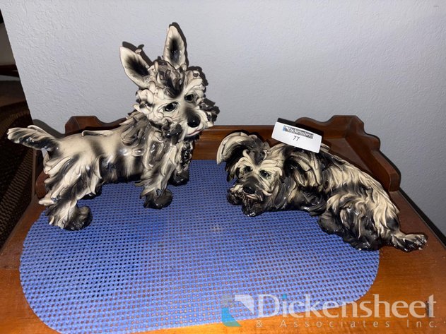 Image for CERAMIC YORKIES LOT-HANDMADE IN ITALY, QTY (2)