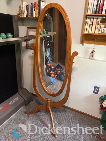 Image for WOOD OVAL DRESSING MIRROR