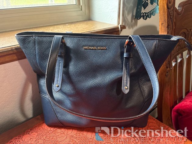 Image for MICHAEL KORS ARIA LARGE TOTE IN NAVY BLUE