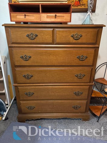 Image for BASSETT FURNITURE FIVE DRAWER WOOD DRESSER