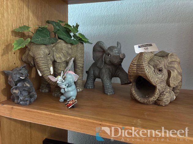 Image for ELEPHANT THEME FIGURINES LOT, QTY (5)