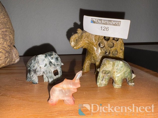 Image for STONE CARVED ELEPHANTS, QTY (4)