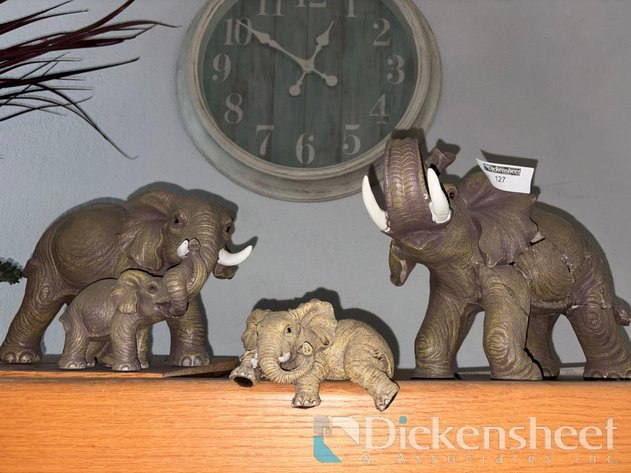 Image for LOT OF PLASTER ELEPHANTS, QTY (3)