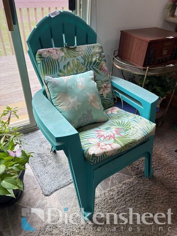 Image for BLUE STACKING LAWN CHAIRS WITH CUSHIONS, QTY (2)