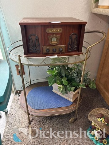 Image for GOLD TONE WITH GLASS INSET SERVICE CART ONLY