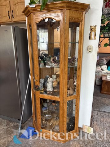 Image for WOOD FIVE SHELF CURIO CABINET ONLY