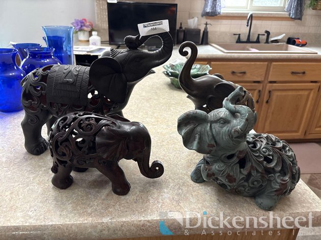 Image for LOT OF (4) DECORATIVE ELEPHANTS