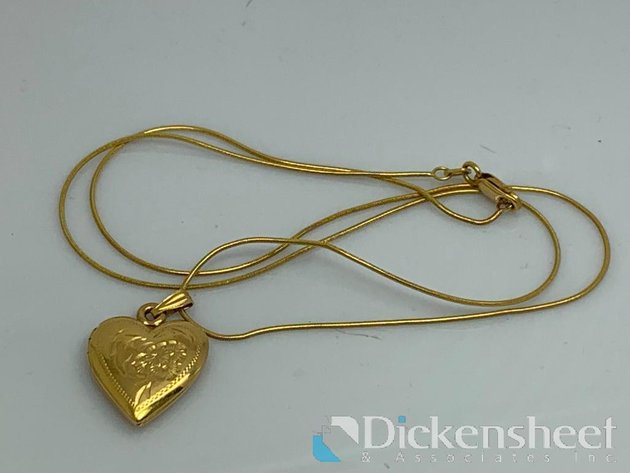 Image for 14kt Yellow Gold Heart Locket Necklace