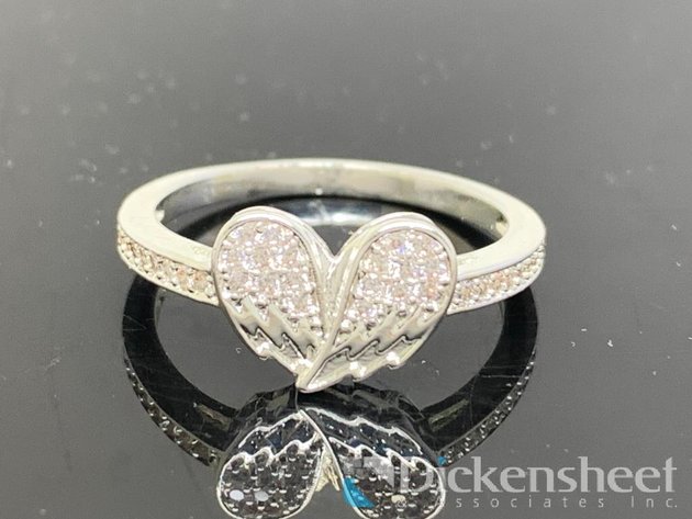 Image for Silver Tone Heart Shape Ring