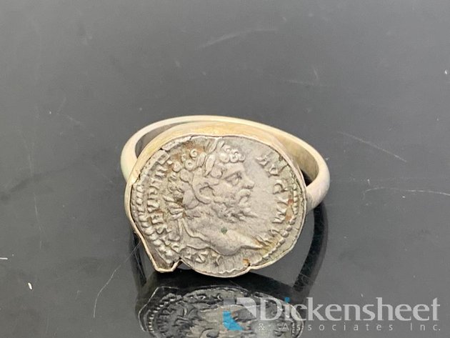 Image for Silver Antique Roman Coin Ring