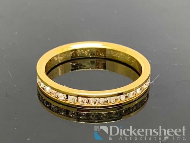 Image for Gold Tone Eternity Wedding Band With Clear Stones