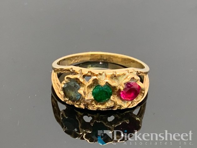 Image for 10KT Yellow Gold Cocktail Ring With Gemstones