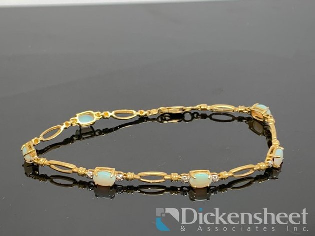 Image for 10kt Yellow Gold White Opal Bracelet