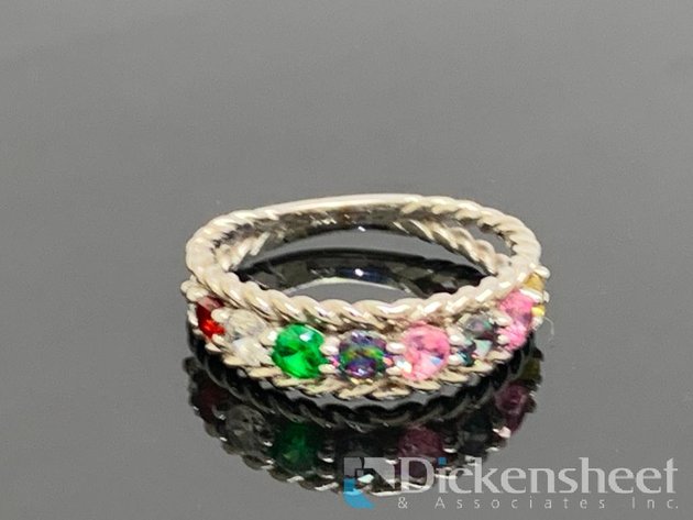 Image for 10KT White Gold Cocktail Ring With Gemstones