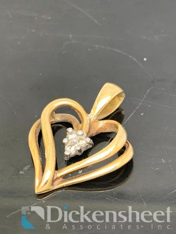 Image for 10KT Yellow Gold Heart Shape Pendant With Diamonds