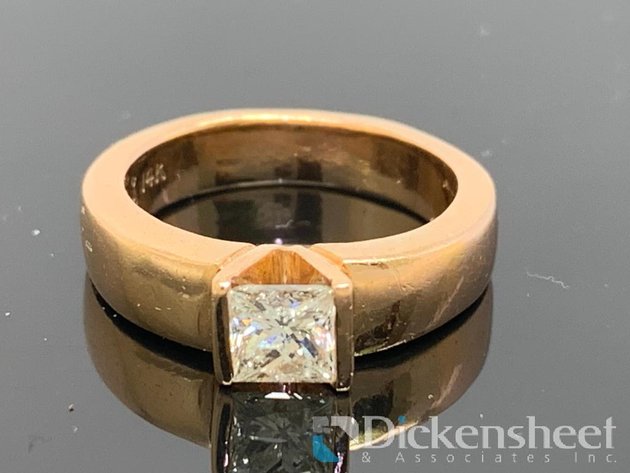 Image for Diamond Engagement Ring Apx 0.65 Carat Princess Cut 14KT Yellow Gold