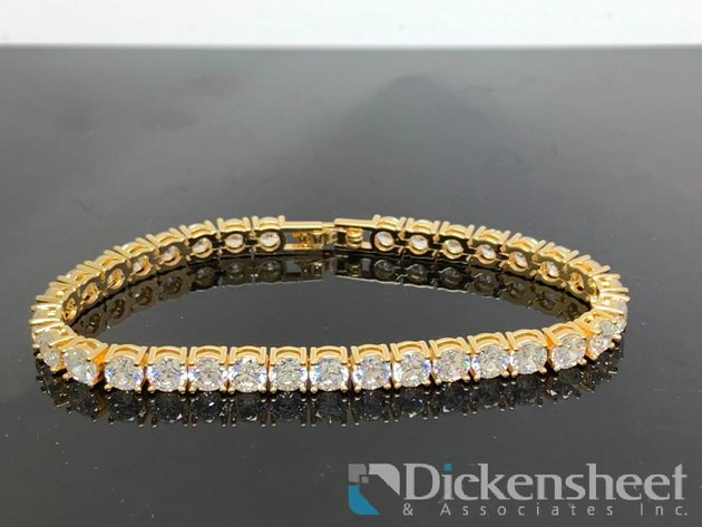 Image for Gold Tone Tennis Bracelet With Clear Stones