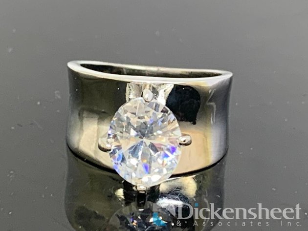 Image for Silver Tone Engagement Ring With Clear Stone