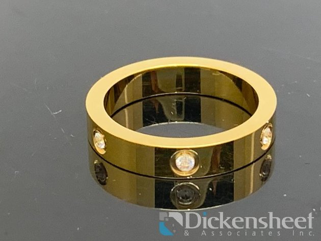 Image for Gold Tone Ring With Clear Stones